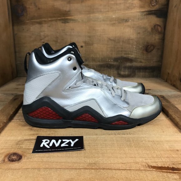 Reebok Other - Reebok Kamikaze III Mid Silver Red Athletic Shoes